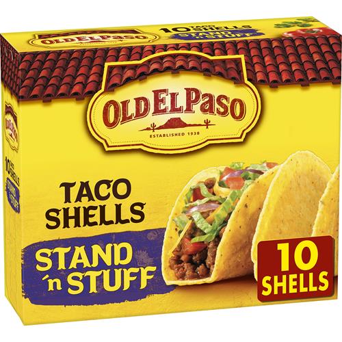 Old El Paso Stand N Stuff Taco Shells, Gluten Free, Meal Prep, 10 Ct, 4.7 Oz