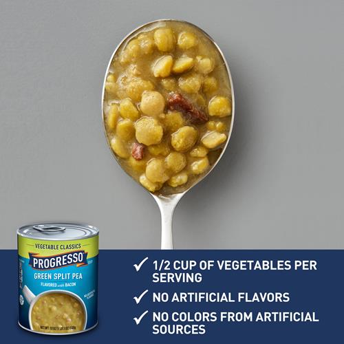 Progresso Green Split Pea Soup, Vegetable Classics Canned Soup, Gluten Free, 19 Oz