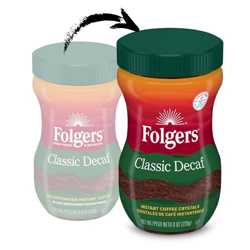 Folgers Classic Decaf Instant Coffee, 8 Ounce