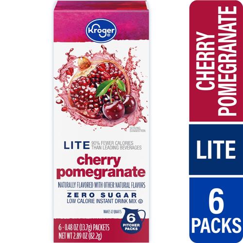 Kroger Lite Cherry Pomegranate Zero Sugar Pitcher Drink Mix 6 ct / 0.48 oz
