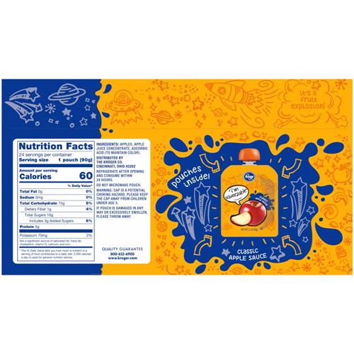 Kroger Classic Applesauce 24 ct / 3.2 oz