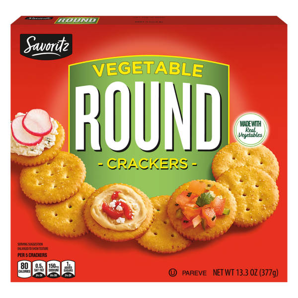 Savoritz Vegetable Round Crackers, 13.3 oz