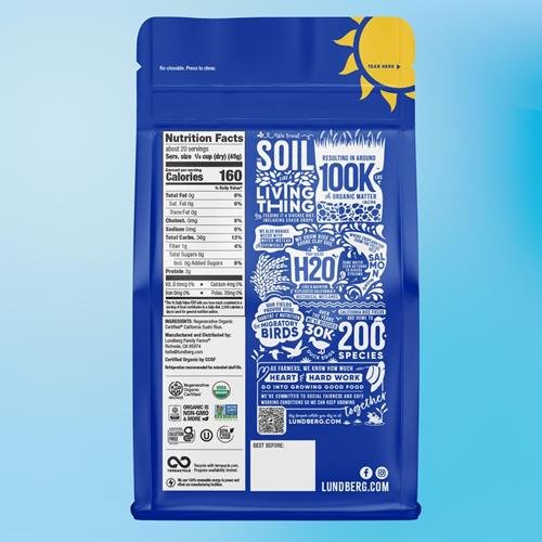 Lundberg Sushi Rice, Sticky White Japanese-Style Short Grains, Regenerative Organic Certified, 32 Oz