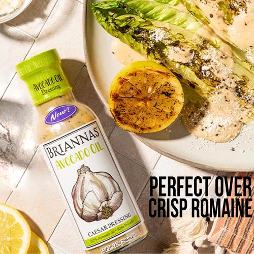 Briannas - Avocado Oil Caesar Dressing - Nutrient Rich, Keto Friendly, Dairy Free Salad Dressing Made With 100% Avocado Oil - 10 Oz. Bottle
