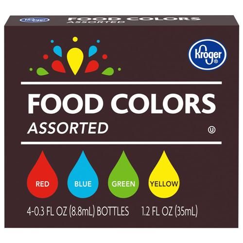 Kroger Assorted Food Coloring 4 ct / 0.3 fl oz