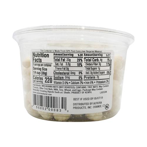 Aurora Products Macadamia Nuts, Raw, 8 Oz