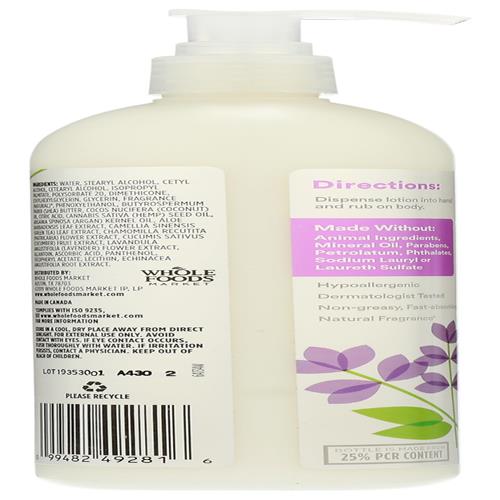 Whole Foods Market, Maximum Moisture Lotion, Lavender, 16 Fl Oz