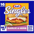 Kraft Singles Garlic & Herb Flavored Slices, 10.7 Oz, 16 Ct Pack