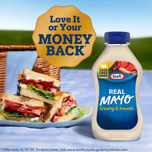 Kraft Real Mayo Creamy & Smooth Mayonnaise, 12 Fl Oz Bottle