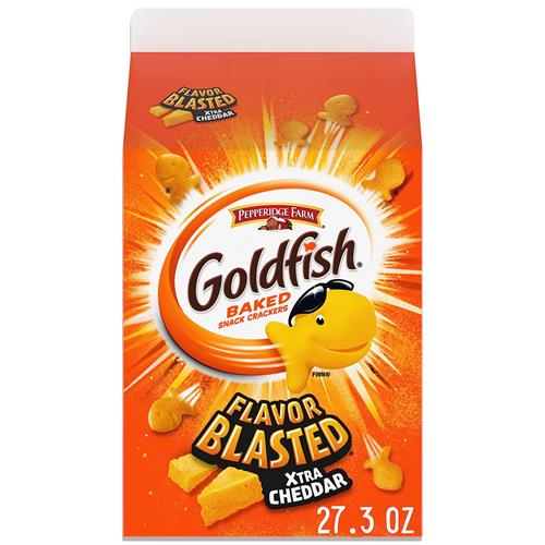 Goldfish Flavor Blasted Xtra Cheddar Cheese Crackers, 27.3 Oz Carton