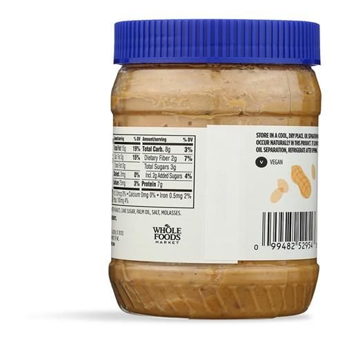 Whole Foods Market, Peanut Butter, Crunchy No Stir, 16 Ounce