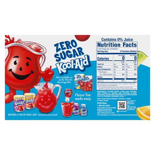 Kool-Aid Jammers Tropical Punch Zero Sugar Artificially Flavored Soft Drink, 10 Ct Box, 6 Fl Oz Pouches