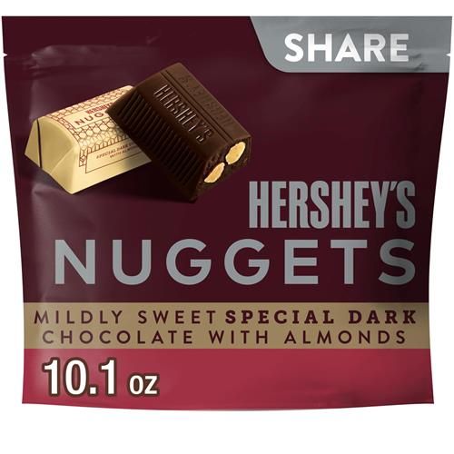 Hersheys Nuggets Special Dark Chocolate With Almonds Candy Share Pack, 10.1 Oz