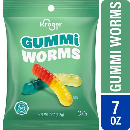 Kroger Gummi Worms Candy Bag 7 oz