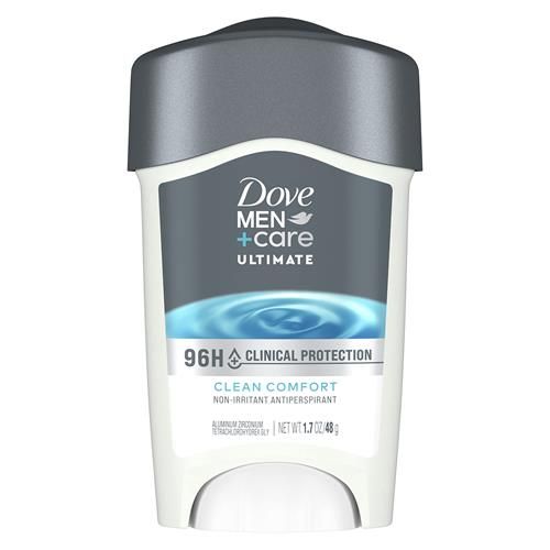 Dove Men + Care Clinical Protection Antiperspirant Clean Comfort Stick For Men 96-Hour Sweat And Odor Protection Clinical Strength Antiperspirant With 1/4 Moisturizing Cream 1.7 Oz