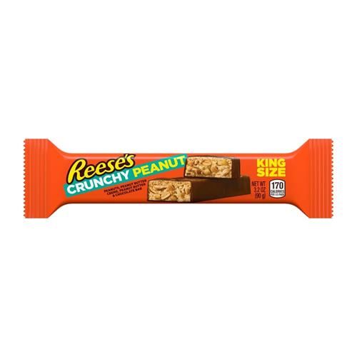 Reeses Crunchy Peanut Peanut Butter And Peanuts King Size, Candy Bar, 3.2 Oz