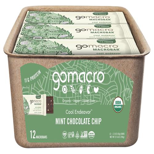 Gomacro Organic Mint Chocolate Chip Bar Single, 2.3 Oz