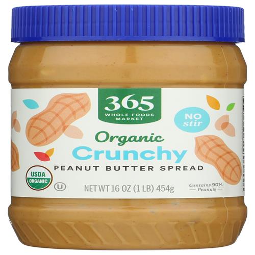 Whole Foods Market Organic Crunchy Peanut Butter, 16 Oz