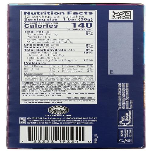 Clif, Bar Z Chocolate Chip Organic 12 Count, 15.24 Ounce