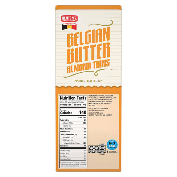Benton's Belgian Butter Almond Thin Cookies, 3.52 oz