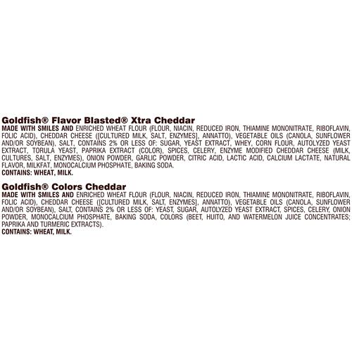 Goldfish Dynamic Duo Variety Pack, Colors Cheddar & Flavor Blasted Xtra Cheddar, Snack Packs, 20 Ct