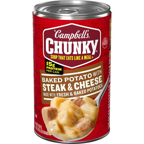 Campbells Chunky Baked Potato With Steak And Cheese Soup, 18.8 Oz. Can