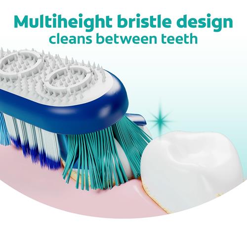 Colgate 360 Whole Mouth Toothbrush, Adult Soft Toothbrush With Tapered Bristles, Features Tongue Cleaner And Ergonomic Handle, Helps Whiten Teeth And Removes Bacteria, 4 Pack