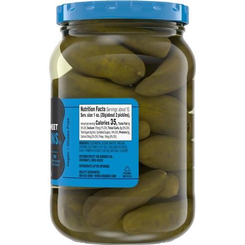 Kroger Whole Sweet Gherkins 16 fl oz