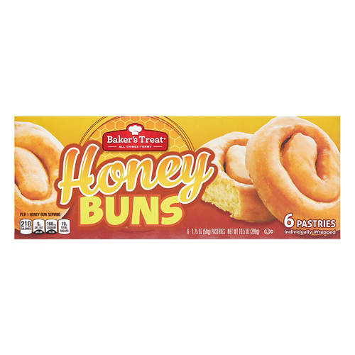 Baker's Treat Honey Buns, 6 count