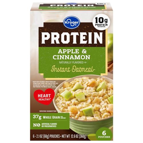 Kroger Apple & Cinnamon Protein Instant Oatmeal 6 ct / 2.1 oz