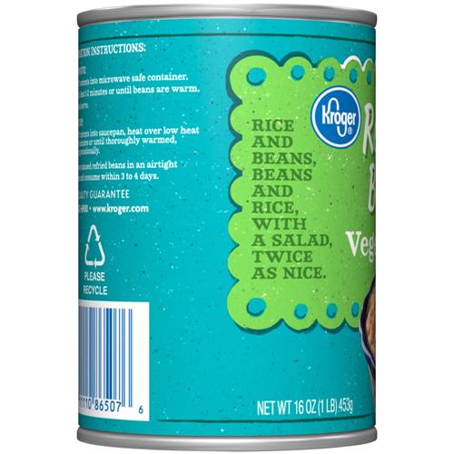Kroger Vegetarian Refried Beans 16 oz
