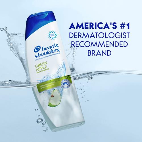 Head And Shoulders Dandruff Shampoo, Anti-Dandruff Treatment, Green Apple For Daily Use, Paraben Free, 12.5 Oz