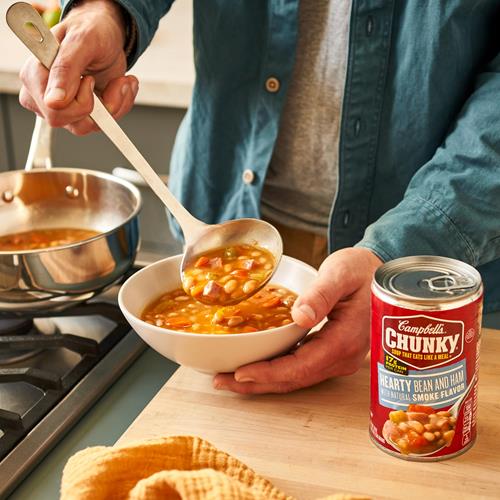 Campbell’S Chunky Soup, Hearty Bean Soup With Ham, 19 Oz Can
