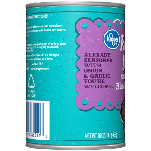 Kroger Seasoned Refried Black Beans 16 oz