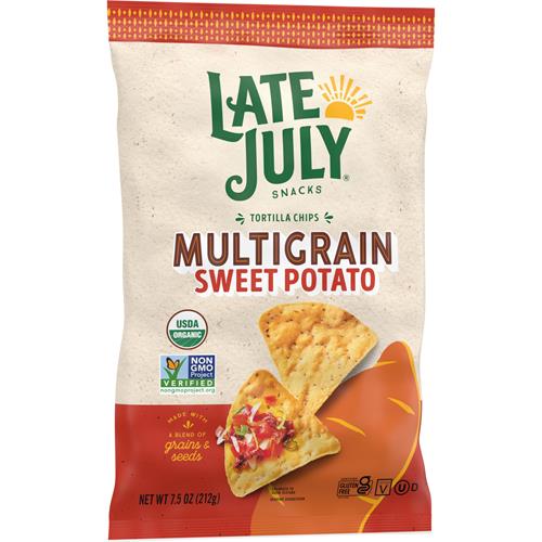 Late July Snacks Organic Multigrain Sweet Potato Tortilla Chips, 7.5 Oz