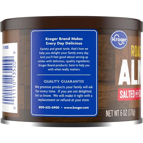Kroger Roasted Sea Salted Almonds 6 oz