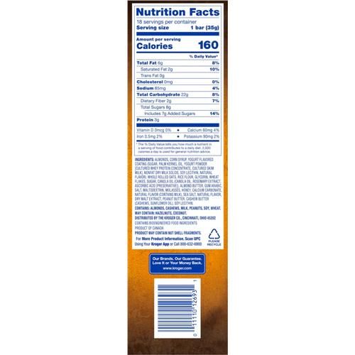Kroger Sweet & Salty Almond Granola Bars 18 ct