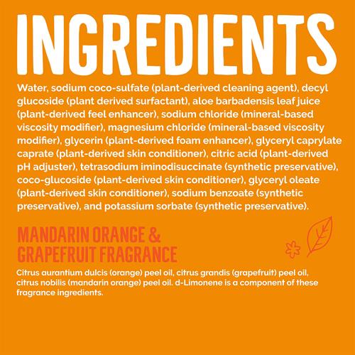 Seventh Generation Liquid Hand Soap, Mandarin Orange & Grapefruit, Gentle Plant-Based Formula, 12 Fl Oz