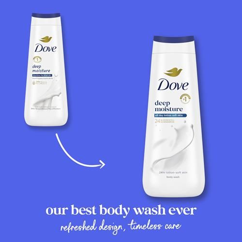 Dove Body Wash Deep Moisture For 24Hr Lotion-Soft Skin Moisturizing Skin Cleanser With No Sulfates No Parabens 20 Oz