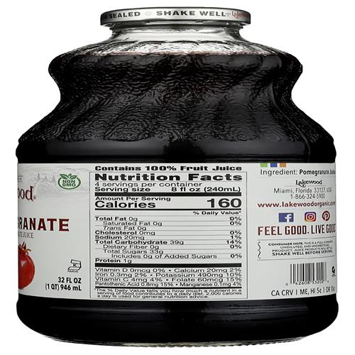 Lakewood Pure Pomegranate Juice, 32 Fl Oz