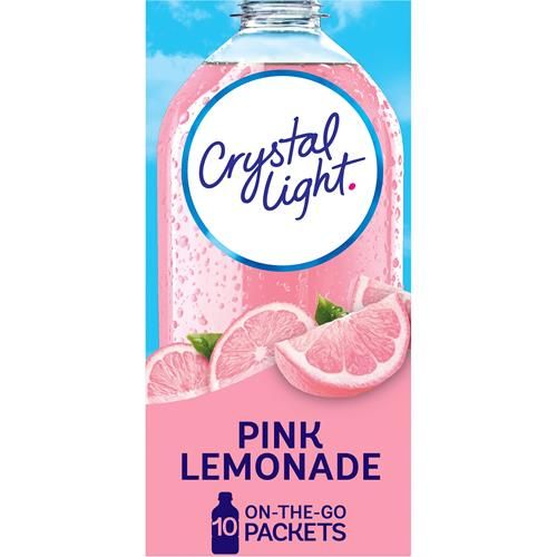 Crystal Light Pink Lemonade Naturally Flavored Powdered Drink Mix, 10 Ct On-The-Go-Packets