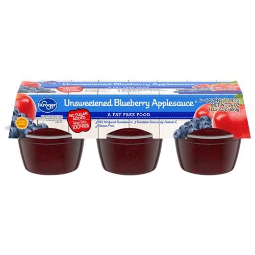 Kroger Blueberry Applesauce 6 ct / 4 oz