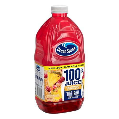 Ocean Spray 100% Juice Cranberry Pineapple Juice Blend, 64 Fl Oz Bottle (Pack Of 1)