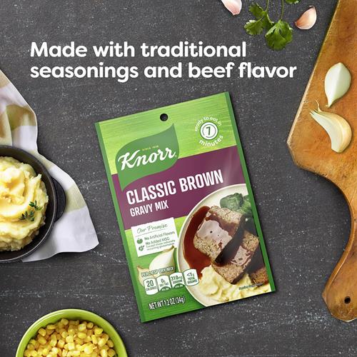 Knorr Gravy Mix For Delicious Easy Meals And Side Dishes Classic Brown Gravy With No Artificial Flavors, No Added Msg 1.2 Oz