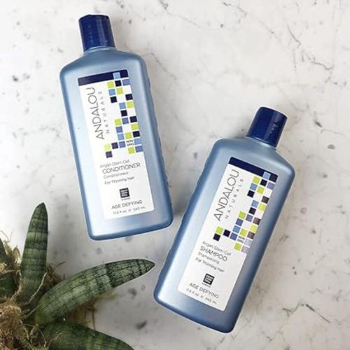 Andalou Naturals Argan Stem Cell Age Defying Shampoo, Strengthening Hair Care For Thinning, Dull Or Weak Hair, Helps Revitalize & Strengthen For Fuller, Healthier-Looking Hair, 11.5 Ounce