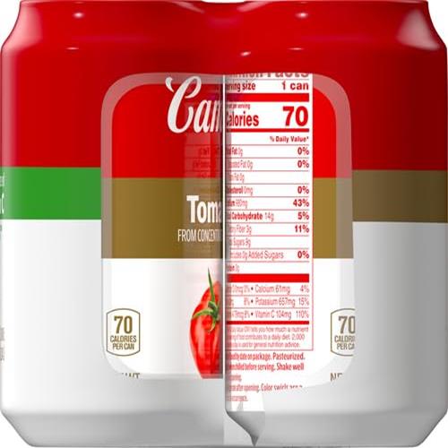 Campbells 100% Tomato Juice, 11.5 Fl Oz Can (6 Pack)