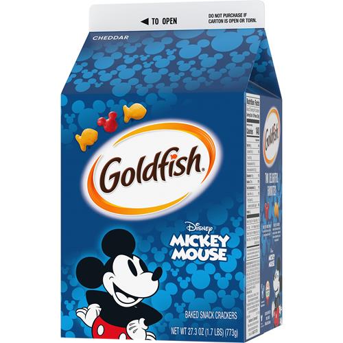 Goldfish Disney Mickey Mouse Cheddar Crackers, Snack Crackers, 27.3 Oz Carton