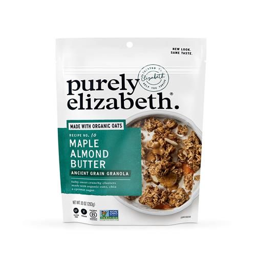 Purely Elizabeth Maple Almond Butter Granola, Made With Organic Oats And Ancient Grains, Gluten-Free, Non-Gmo (10Oz Bag)