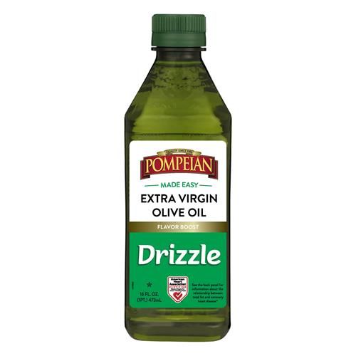 Pompeian Made Easy Drizzle Extra Virgin Olive Oil, Flavor Boost, Perfect For Boosting The Flavor Of Salads And Vegetables, American Heart Association Certified, Non-Allergenic, Non-Gmo, 16 Fl Oz