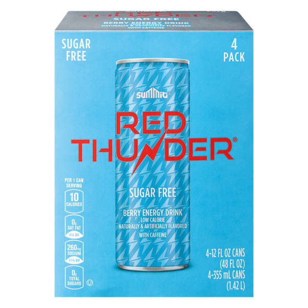 Summit Red Thunder Sugar Free - 4 x 12 fl